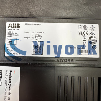 ABB ACS880-01-025A-3 AC DRIVE WALL MOUNTED 25AMP 11KW 380-415VAC 50/60HZ NEW